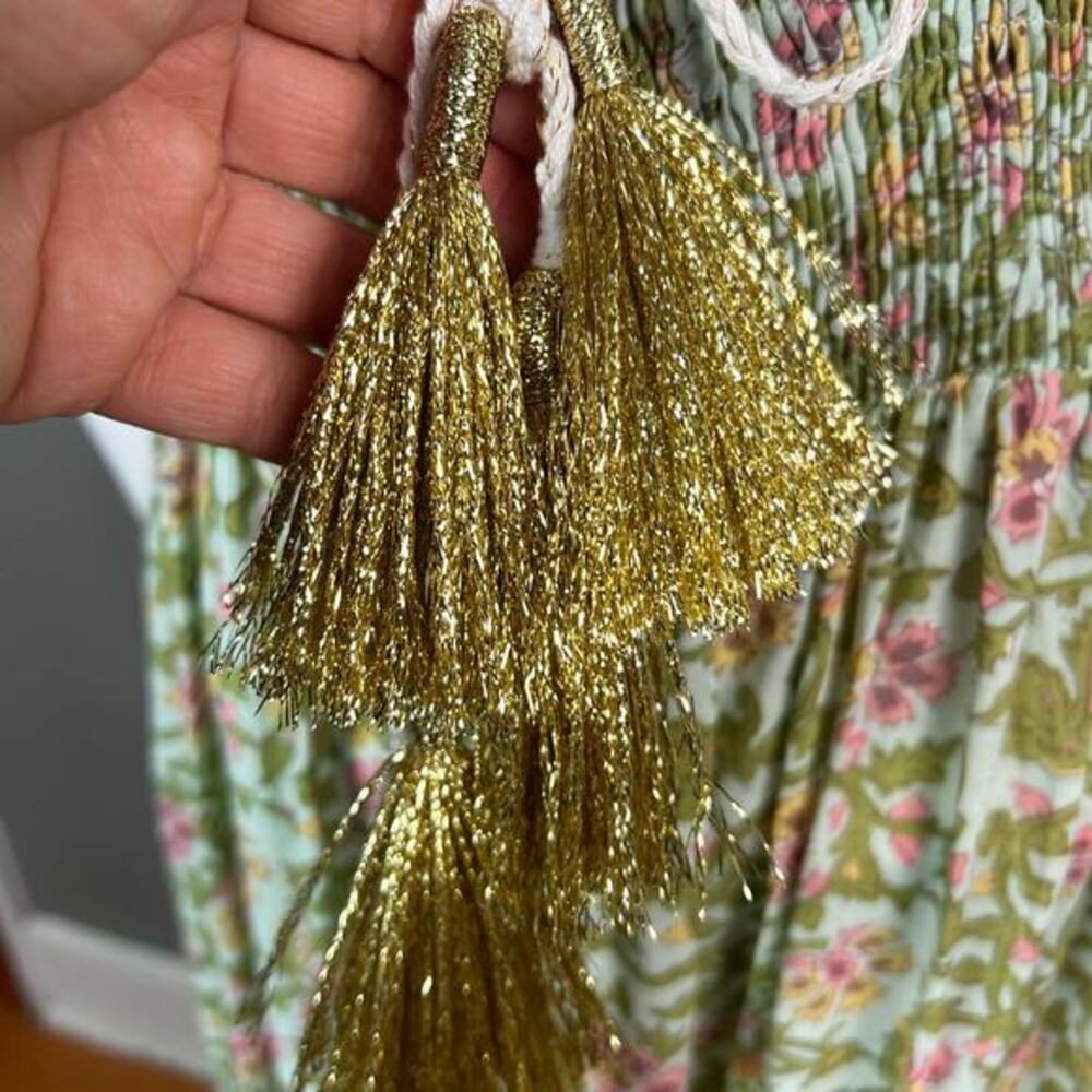 Miss June maxi dress small crochet baby doll tassel floral India boho hippie - Picture 7 of 16